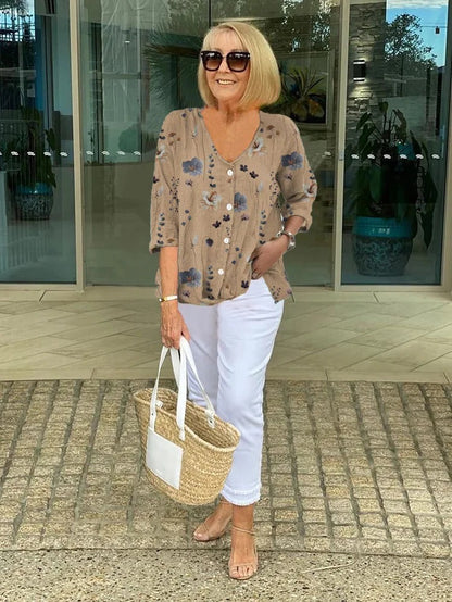 Marie - Blouse élégante avec fleurs