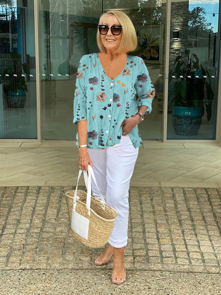 Marie - Blouse élégante avec fleurs