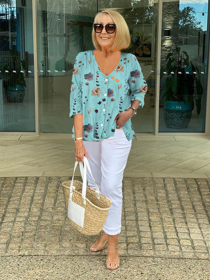 Marie - Blouse élégante avec fleurs